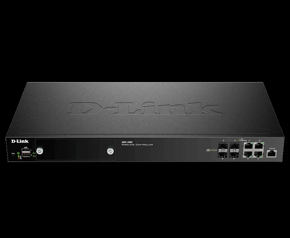 Коммутатор D-Link DWC-2000/A2A, WLAN Controller with 4 100/1000Base-T/combo-SFP ports, manage up to 64/256 Unified APs. 4x 10/100/1000 BASE-T GE/SFP P