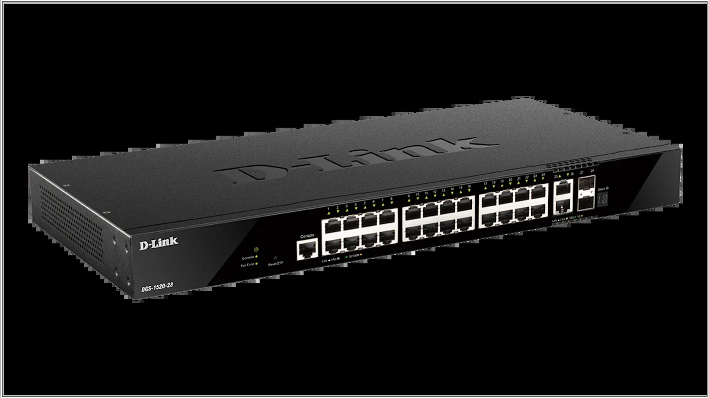 Коммутатор D-Link DXS-1210-28T/A1A, L2+ Smart Switch with 24 10Gbase-T ports and 4 25Gbase-X SFP28 ports.32K MAC address, 680Gbps switching capacity,