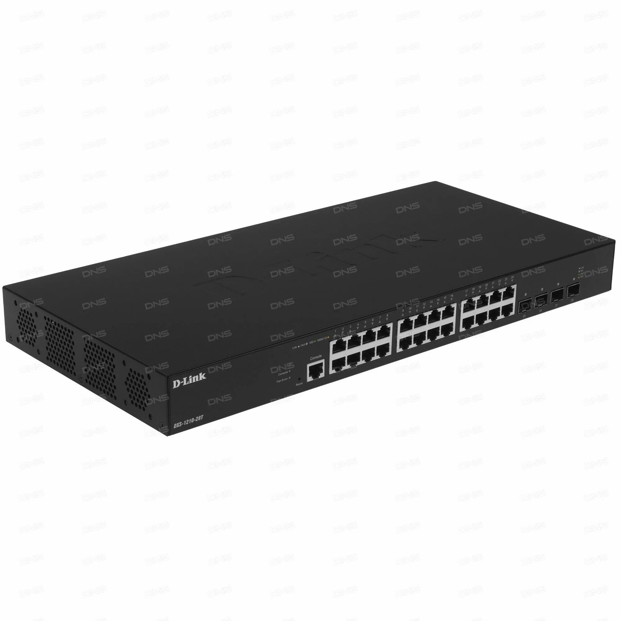 Коммутатор D-Link DXS-1210-28T/A1A, L2+ Smart Switch with 24 10Gbase-T ports and 4 25Gbase-X SFP28 ports.32K MAC address, 680Gbps switching capacity,