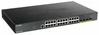 Коммутатор D-Link DXS-1210-28T/A1A, L2+ Smart Switch with 24 10Gbase-T ports and 4 25Gbase-X SFP28 ports.32K MAC address, 680Gbps switching capacity,