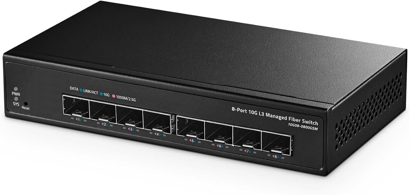 Коммутатор Fully managed switch with full 8-port 10G fiber ports and 160 Gbps switching capacity