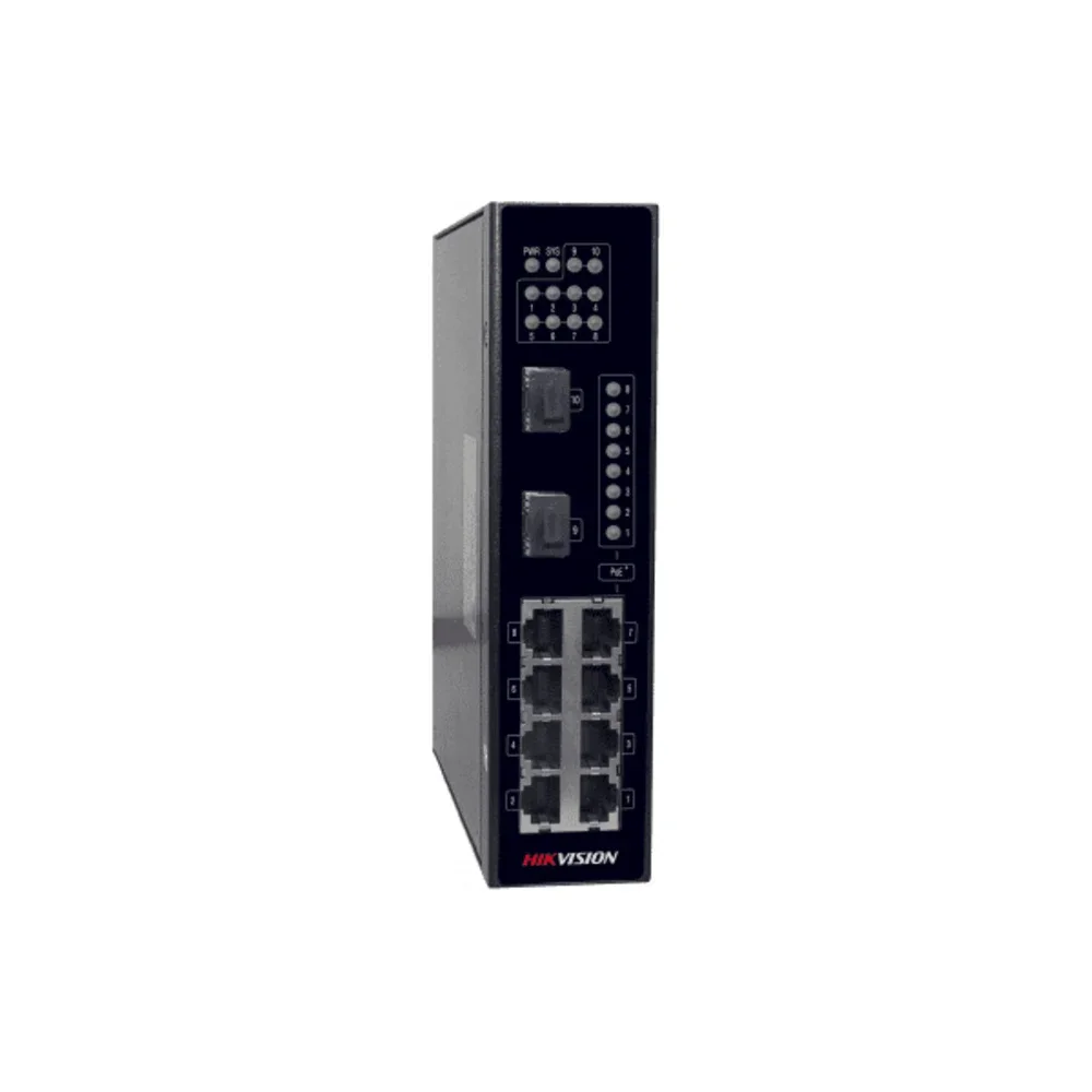 Коммутатор Hikvision DS-3T0310P 8x100Mb 2SFP 8PoE+ 240W неуправляемый