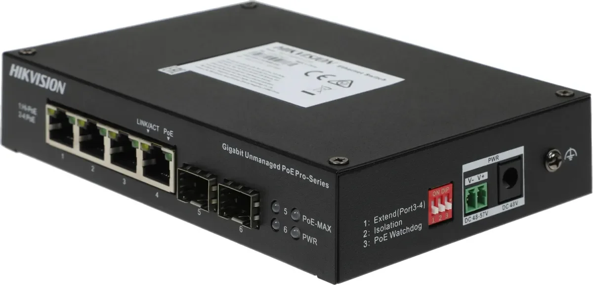 Коммутатор Hikvision DS-3T0506HP-E/HS неуправляемый