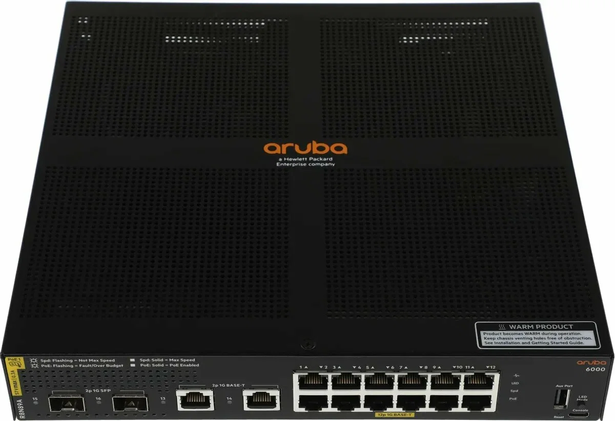 Коммутатор HPE Aruba 6000 R8N89A#ABB 2SFP 12PoE 139W управляемый