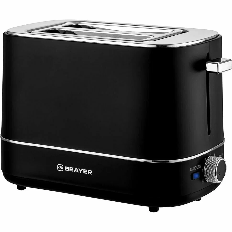 Тостер BRAYER BR2118, 930 Вт, 6 реж, автоподогр, размор, отмена, автоотключ,2 тоста одновр