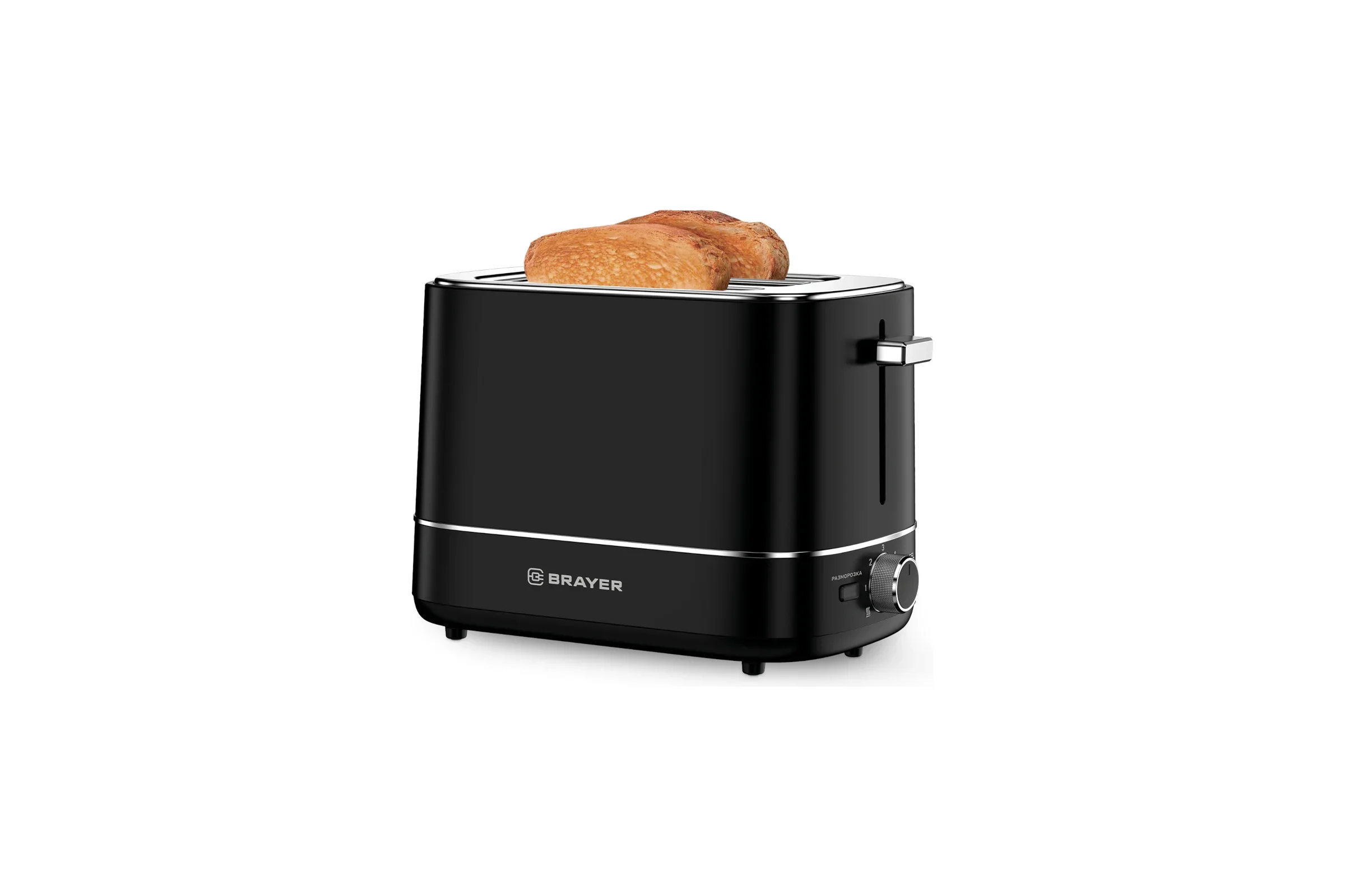 Тостер BRAYER BR2118, 930 Вт, 6 реж, автоподогр, размор, отмена, автоотключ,2 тоста одновр
