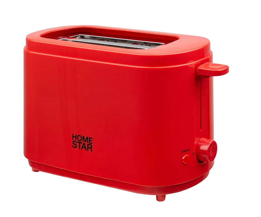 Тостер HomeStar HS-1050, цвет: красный, 750 Вт