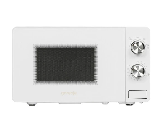СВЧ печь-соло Gorenje MO20E1W2 белый, 20 л, 800 Вт, переключатели - поворотный механизм