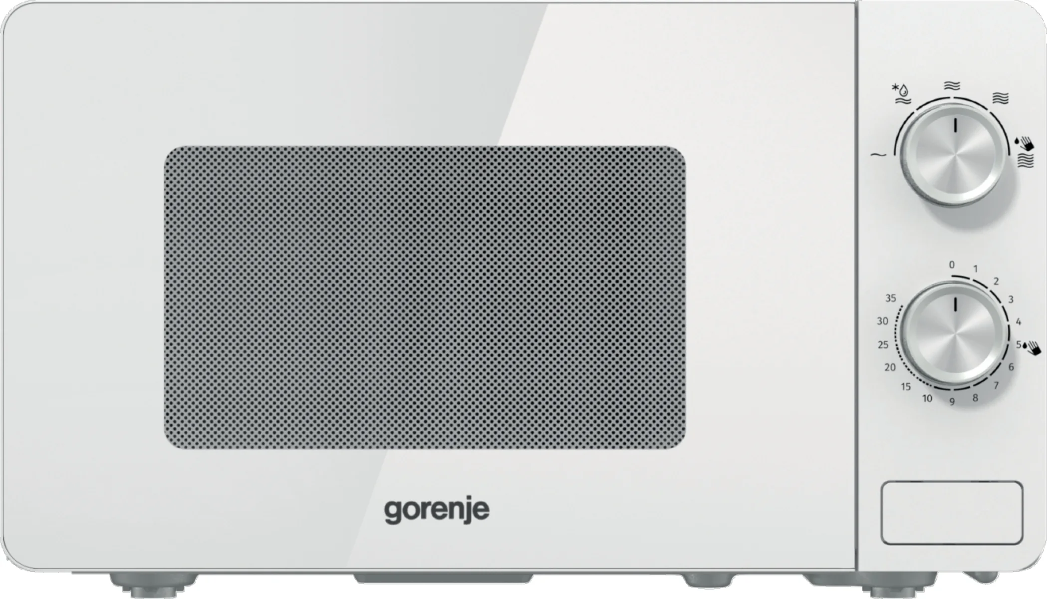 СВЧ печь-соло Gorenje MO20E1W2 белый, 20 л, 800 Вт, переключатели - поворотный механизм