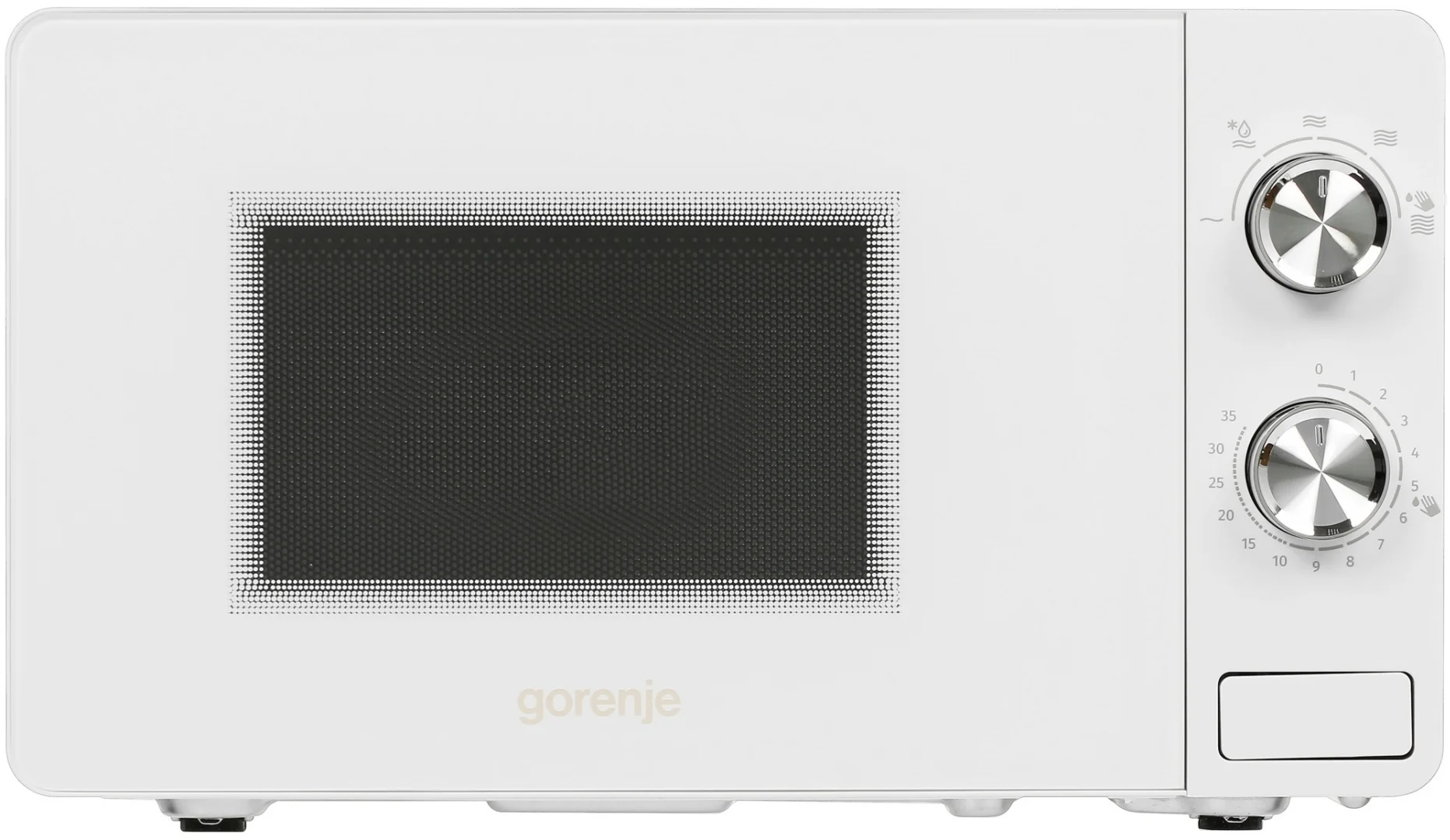 СВЧ печь-соло Gorenje MO20E1W2 белый, 20 л, 800 Вт, переключатели - поворотный механизм