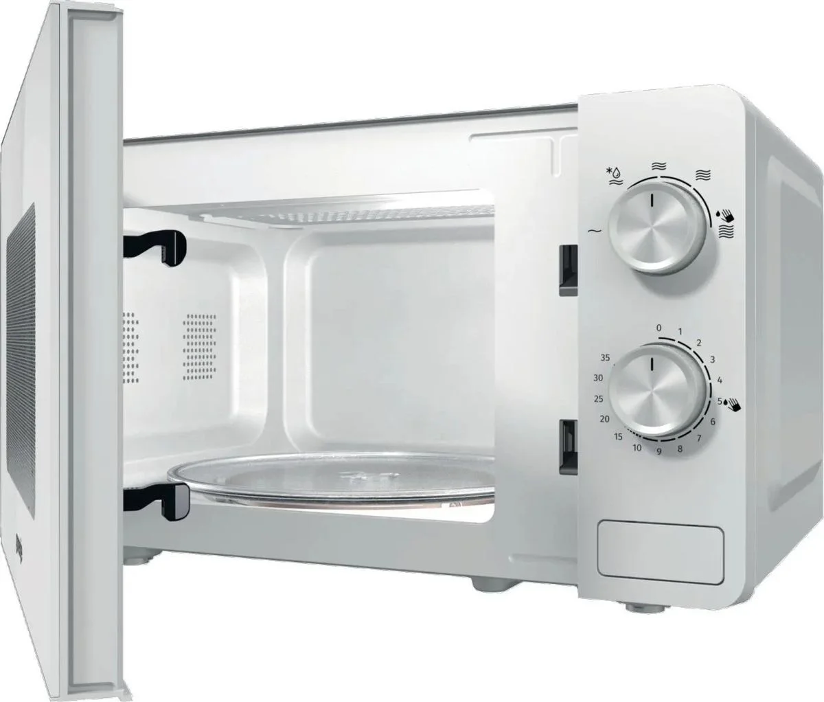 СВЧ печь-соло Gorenje MO20E1W2 белый, 20 л, 800 Вт, переключатели - поворотный механизм