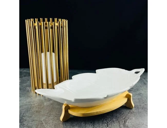 140-105 Блюдо 42см на подставке BAMBOO в под.уп.(х8)Фарфор
