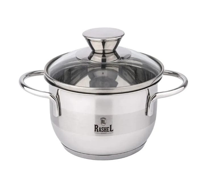 RASHEL R-270м Кастрюля 0,7 л из нержавеющей стали со стекл. кр., 12х7 см