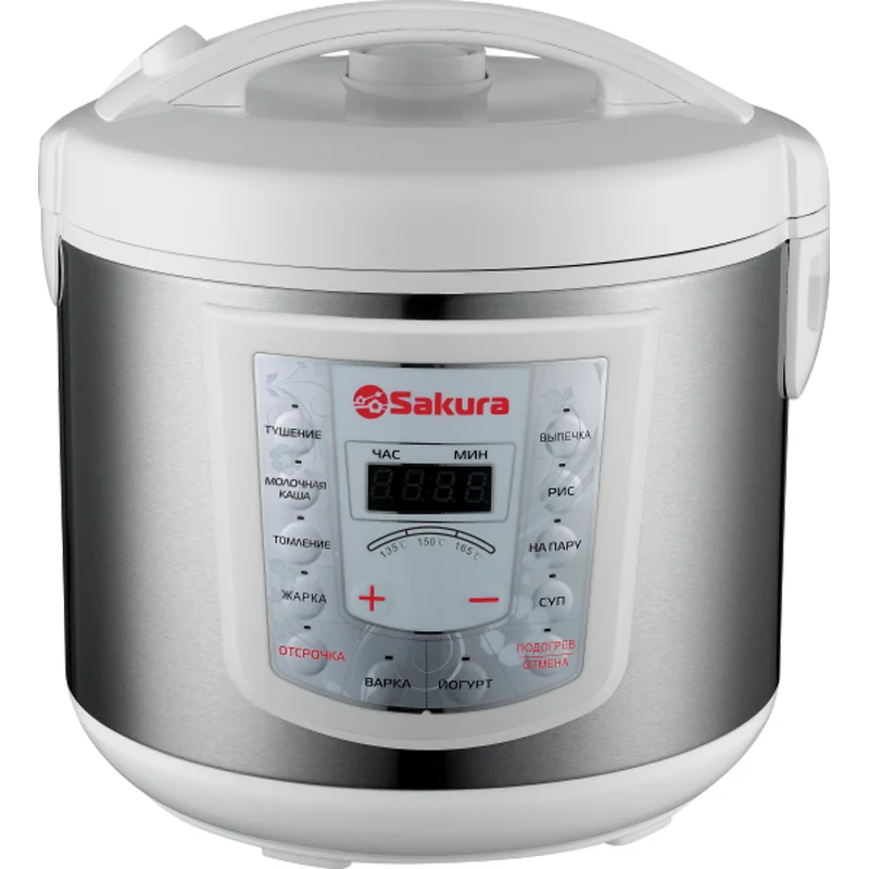 Мультиварка Sakura SA-7753W 5 л, 800 Вт, функция "Мультиповар", 10 автоматических и 27 программ ручной настройки