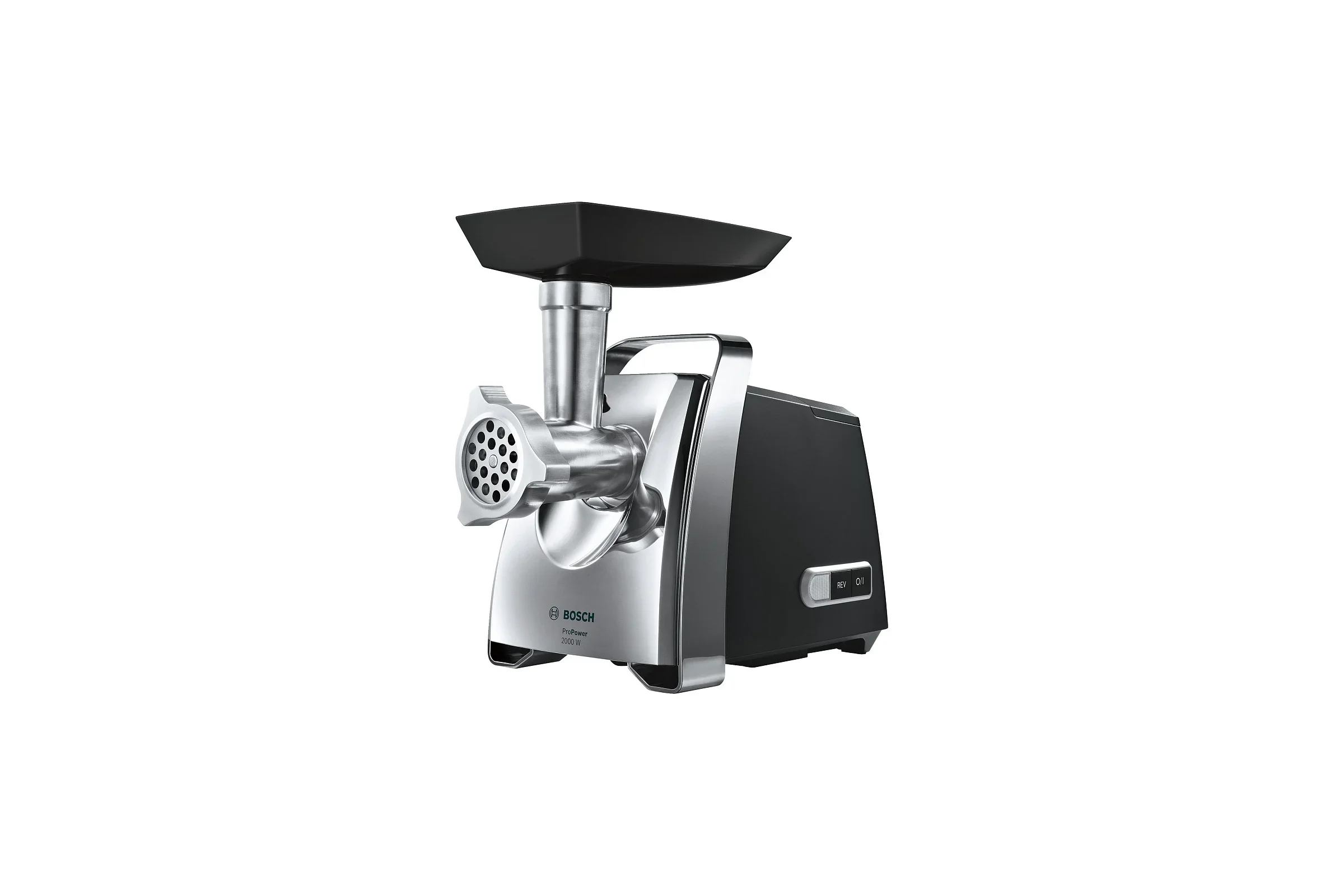 Мясорубка электрическая Bosch MFW67440 черный, 2000 Вт, 3.5 кг/мин, реверс, защита от перегрузки, насадки - 7