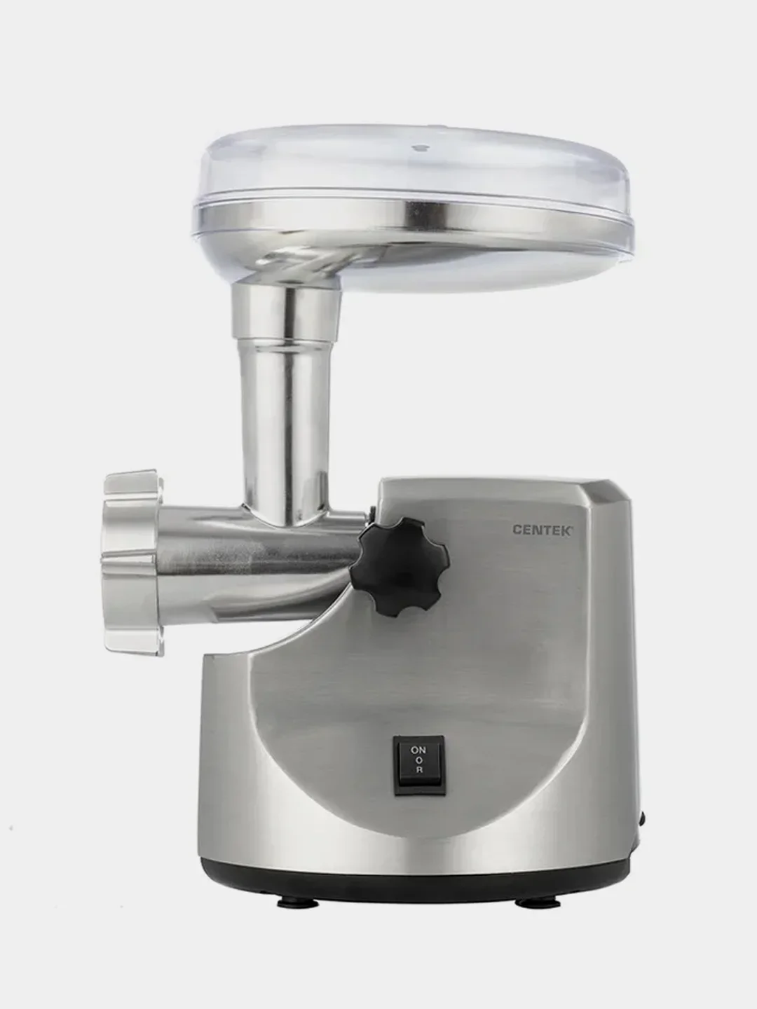 Мясорубка электрическая Centek CT-1606 серебиристый, 3000 Вт, 3.0 кг/мин, реверс, металлический лоток, насадки - 5
