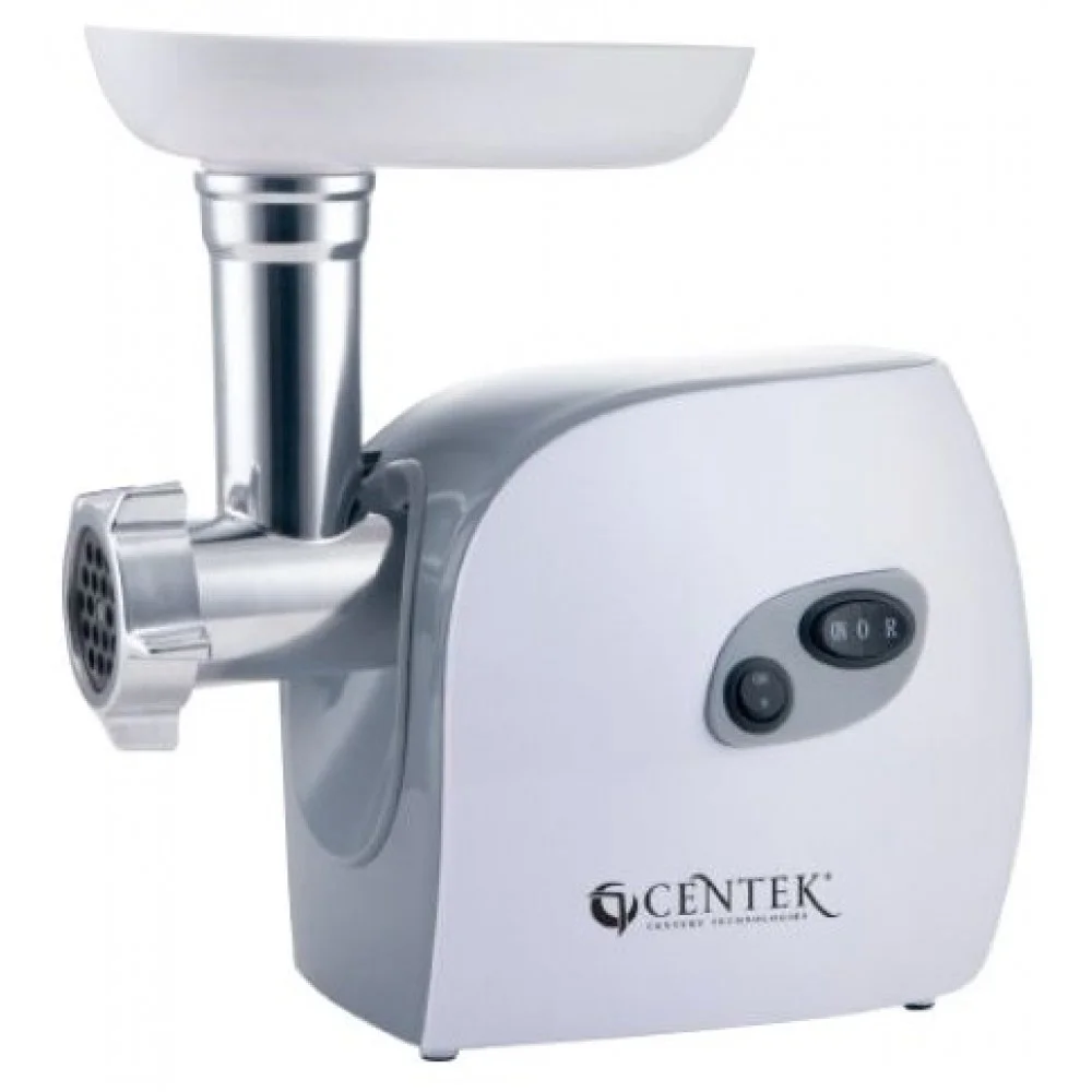 Мясорубка электрическая Centek CT-1606 серебиристый, 3000 Вт, 3.0 кг/мин, реверс, металлический лоток, насадки - 5