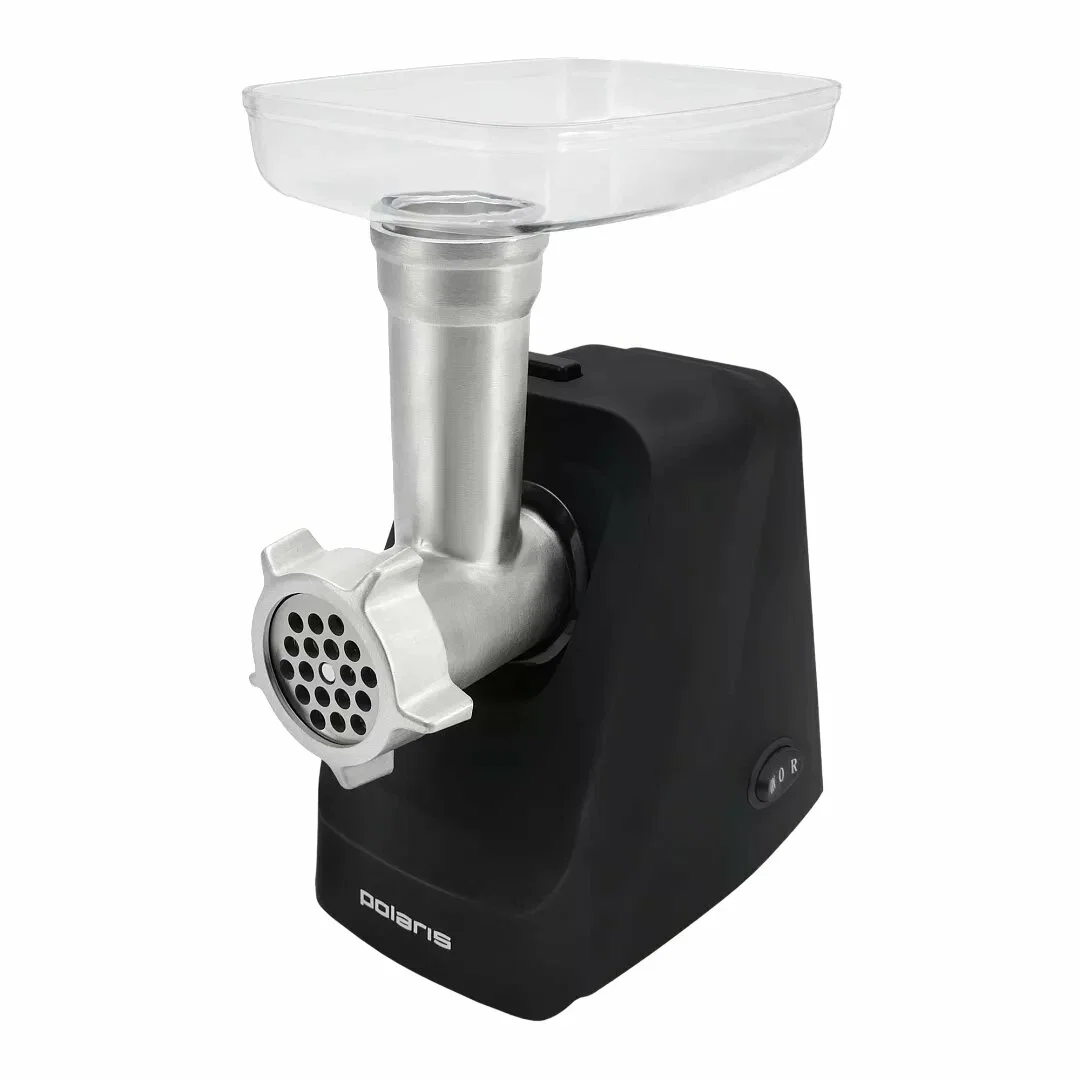 Мясорубка электрическая Polaris PMG 1855 RUS черный, 1800 Вт, 2.0 кг/мин, реверс, защита от перегрузки, насадки - 7