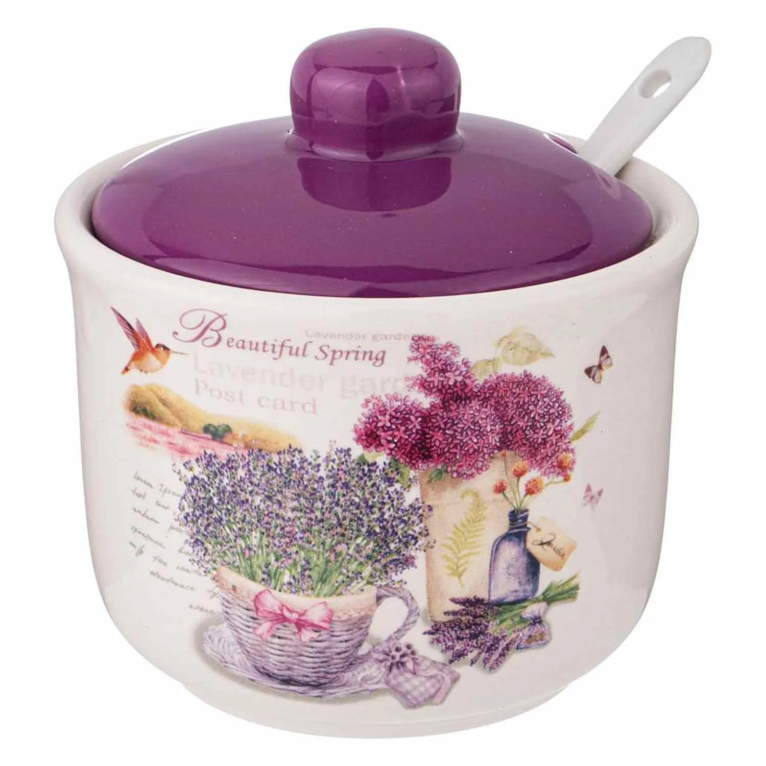 САХАРНИЦА С ЛОЖКОЙ AGNESS "ЛАВАНДОВАЯ ВЕСНА" 10*11,5 СМ 240 МЛ (КОР=36ШТ.)