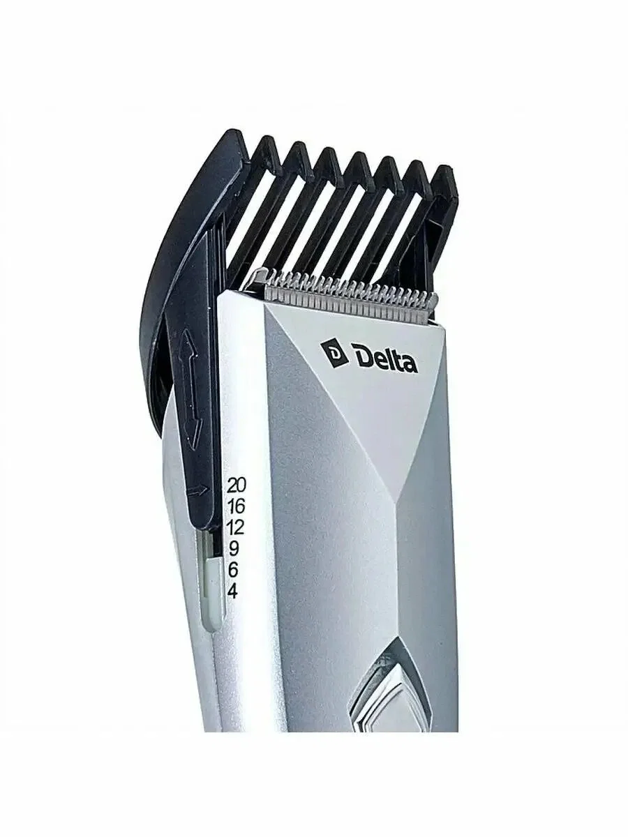 Машинка для стрижки Delta DL-4035А серебристый (серебристый, 2 Вт, аккум. батарея 1,2 В, регулировка длины срезаемых волос, ножи из нержавеющей стали,