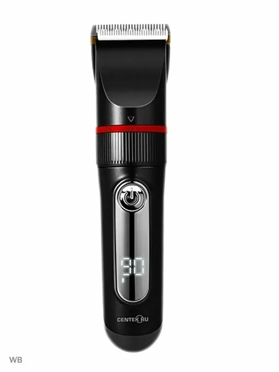 Машинка для стрижки волос Centek CT-2101 черный 3 Вт, LED, Li-Ion1200 до 3 часов, USB зарядка, 6 насадок