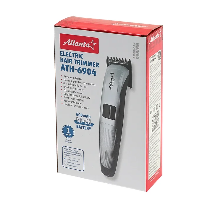 Триммер Atlanta ATH-6904 (red) аккумуляторный для волос