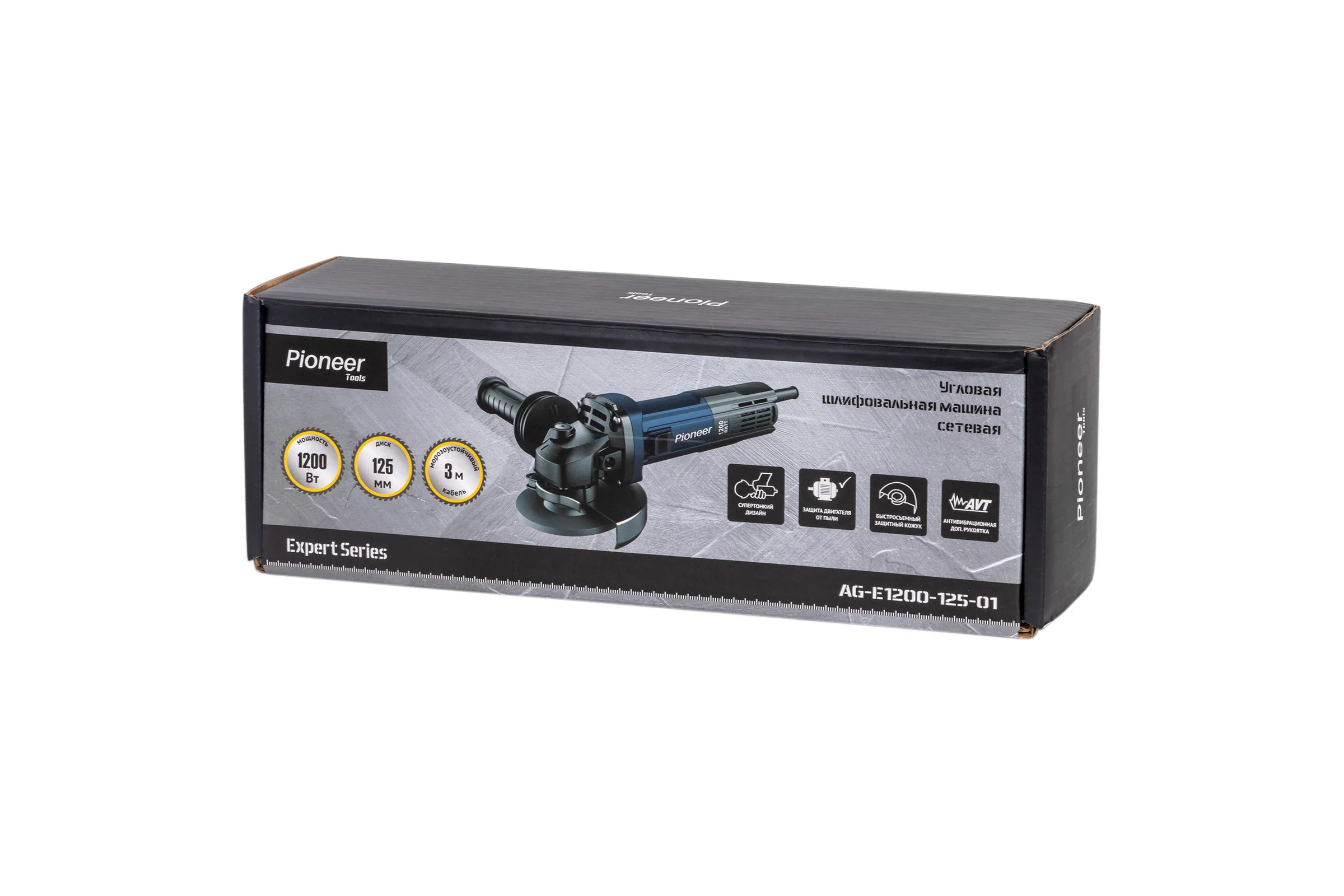 УШМ Pioneer AG-E951-125-01. 950Вт 125мм 11000об/мин регулировка скорости6 режимов