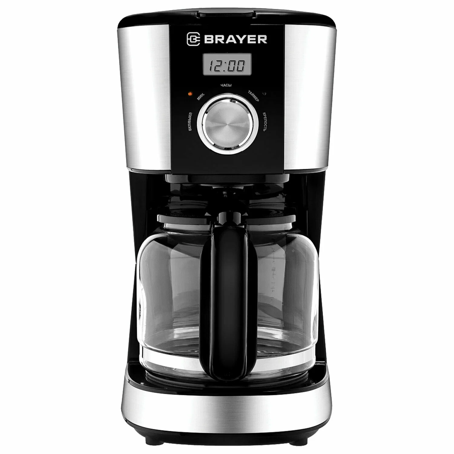 Кофеварка BRAYER BR1122 (900 Вт, 1,5 л, таймер, LCD-дисп,противокап сист.)