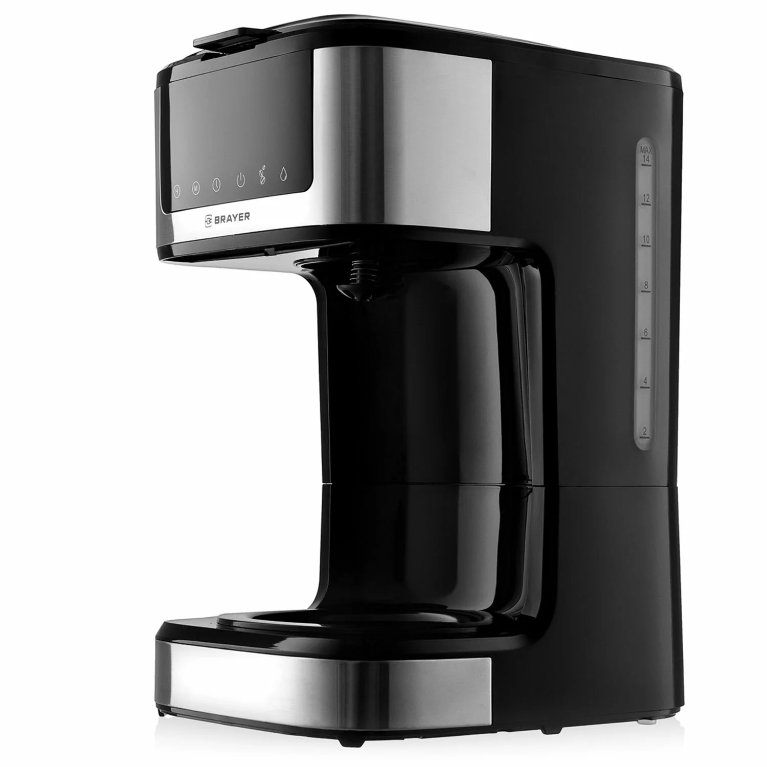 Кофеварка BRAYER BR1124, 900 Вт, 1,8 л, нейлон.съем.фильтр, шкала, автоотключ, противокап.сис