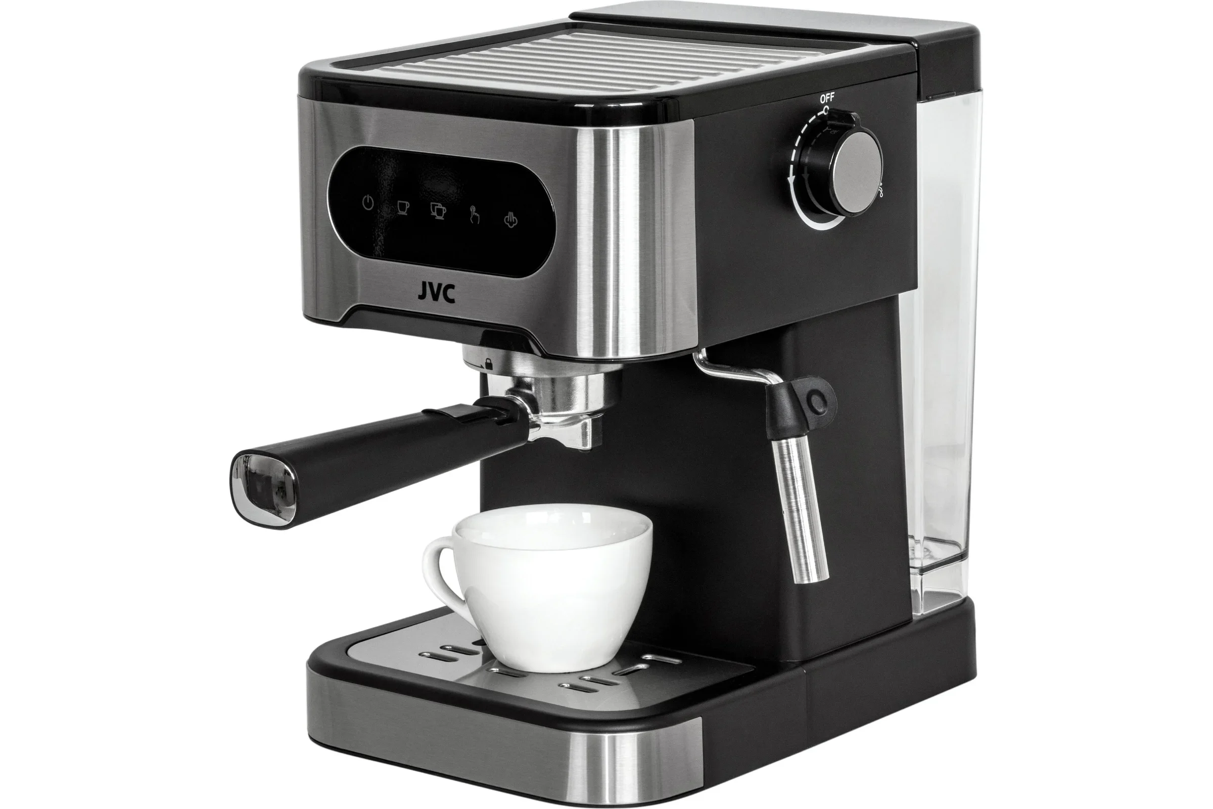 Кофеварка JVC JK-CF35 рожковая, 950Вт.,резервуар для воды 1500 мл давлен 20 бар 300x220x265 мм