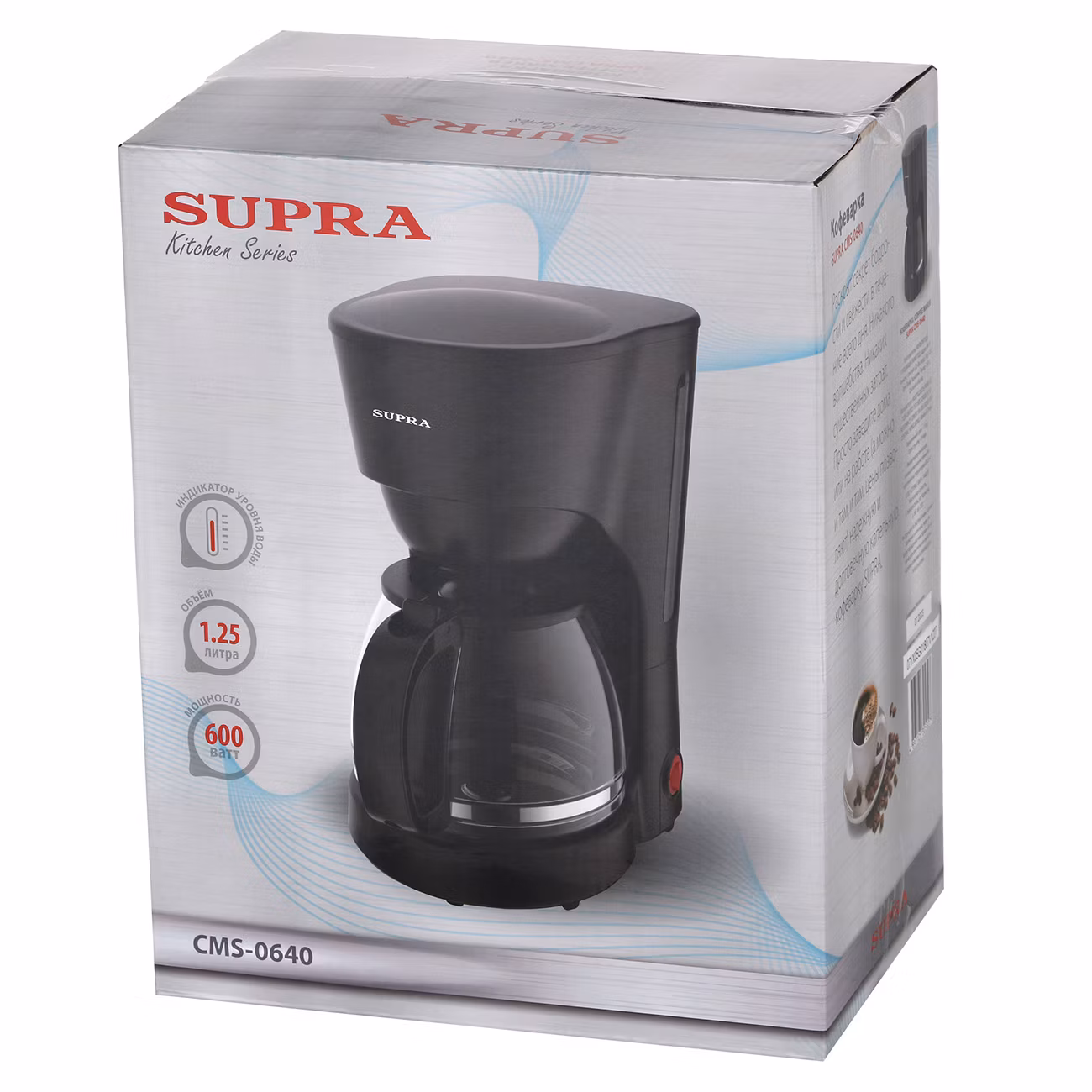 Кофеварка SUPRA CMS-0640 Black (600 Вт, 1,25 л)