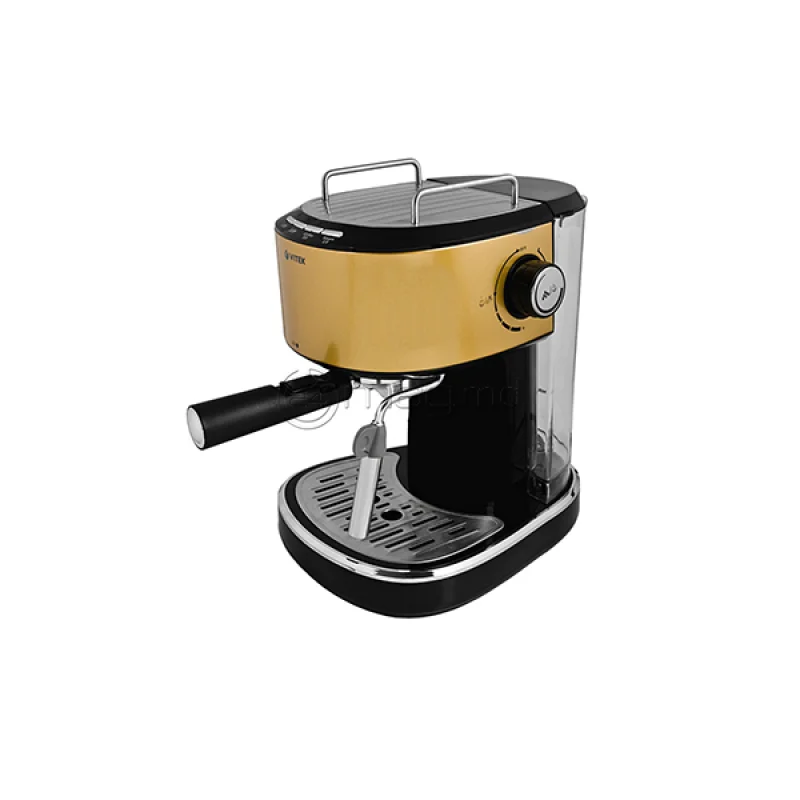 Кофеварка эспрессо Vitek VT-1524 GD (750вт, 1л, 5 бар,капучинатор)