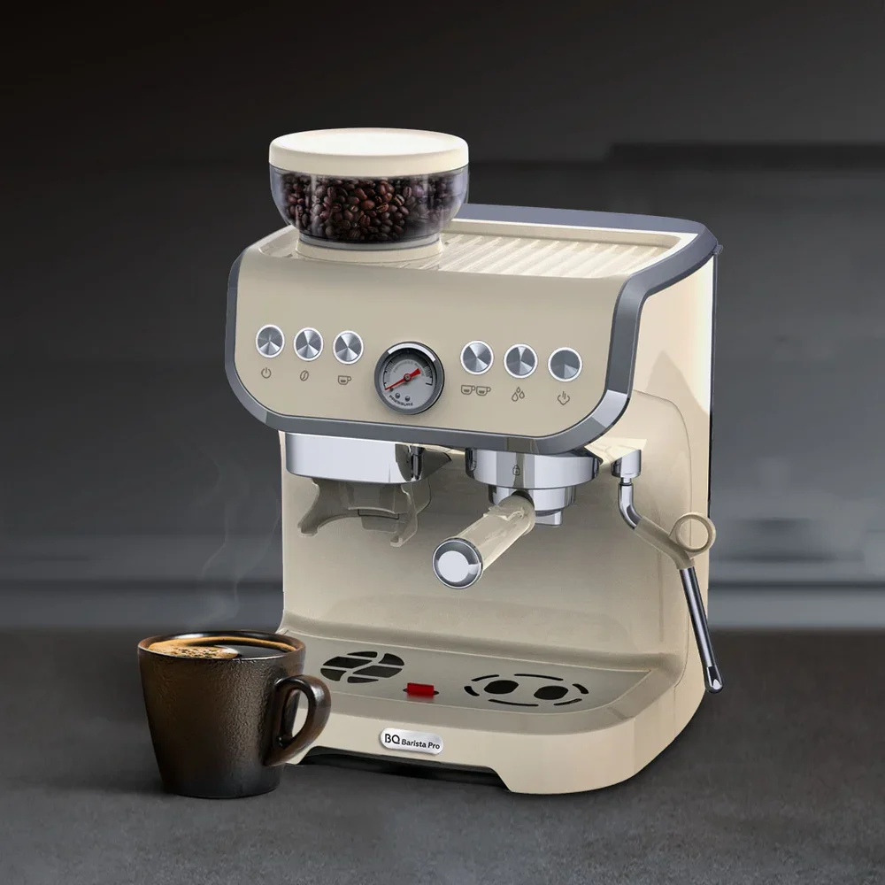 Кофемашина BQ CM5000 Бежевый 1560 Вт, давление 15 бар, бак 2 л,