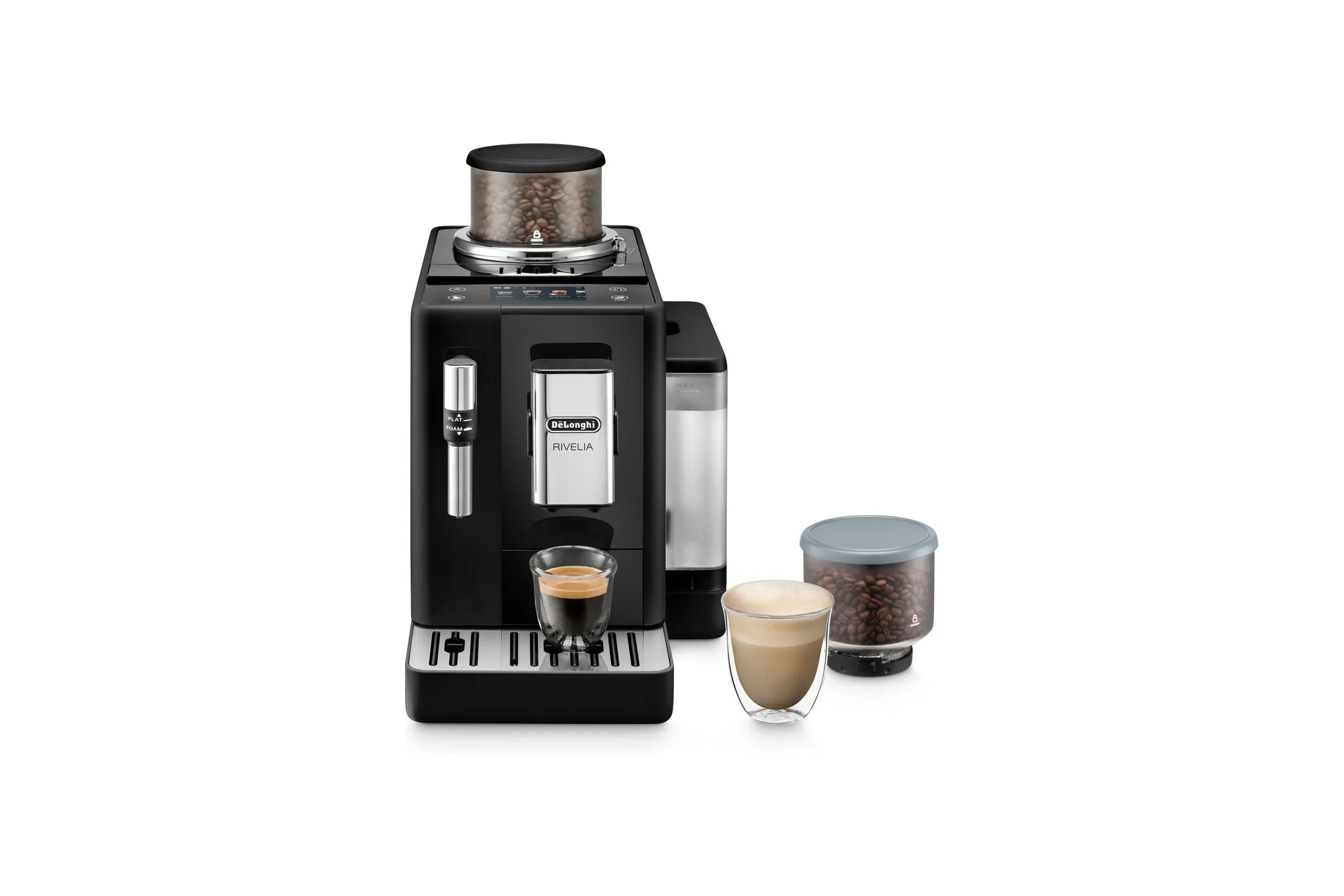 Кофемашина Delonghi Exam 440.35b 1450Вт 19 бар конейнер 250г емкость 1,4л 7 степеней помола.