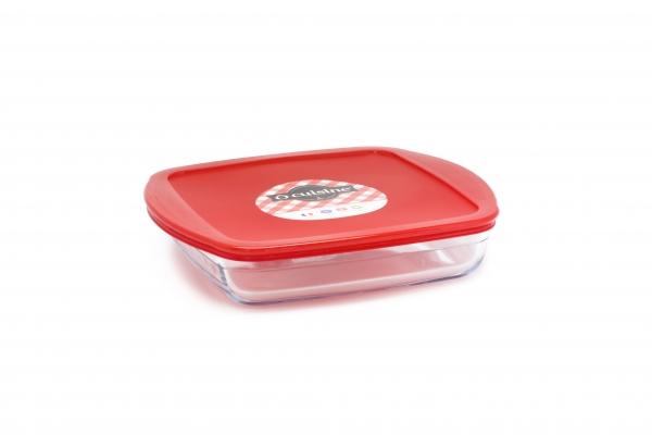 PYREX O CUISINE Блюдо квадратное с крышкой 22*22,5