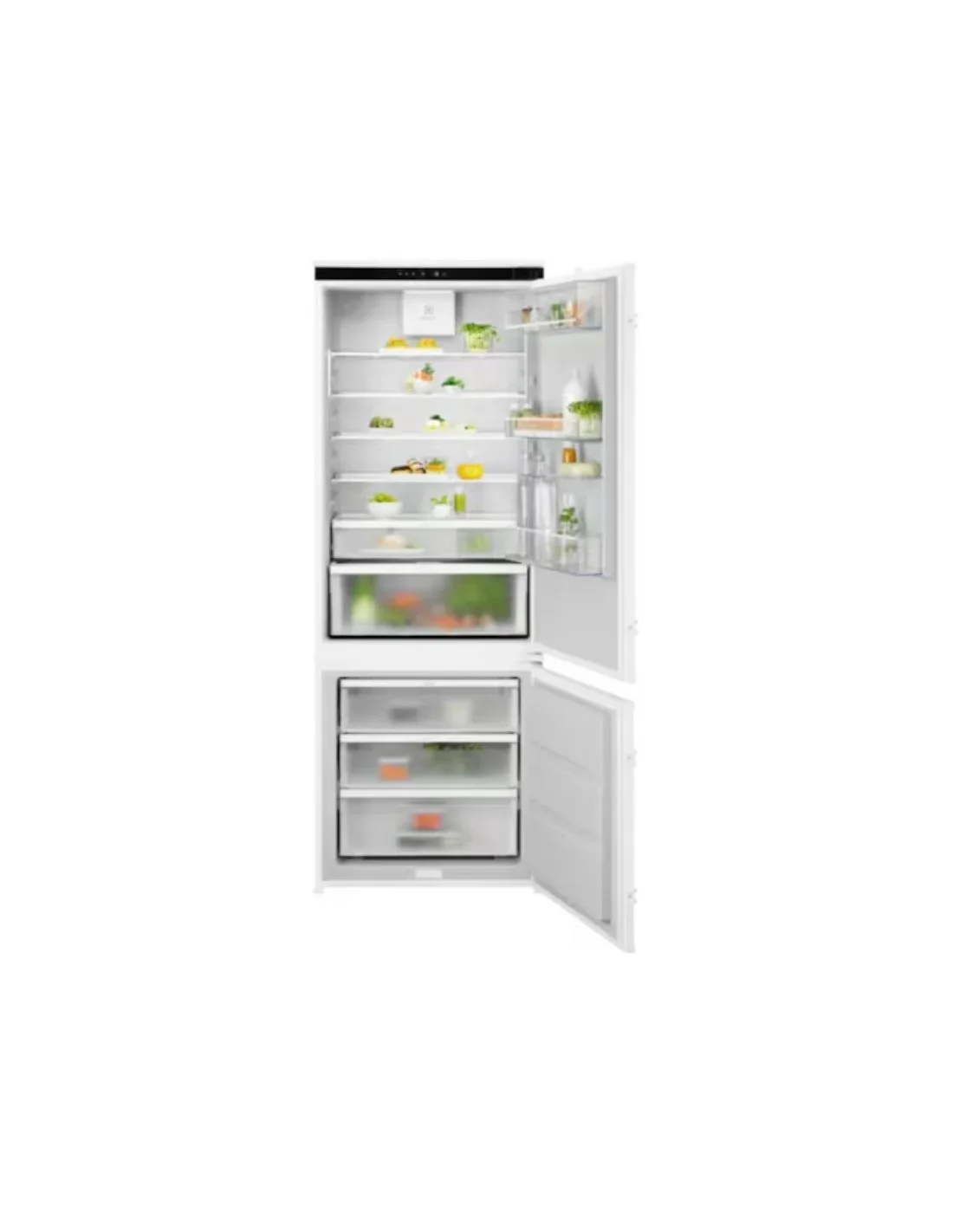 Встраиваемый холодильник Electrolux E7TNGE75S, комбинированный No Frost, Размеры ВxШxГ [мм]: 1884x696x549, сенсорное управление с символьным дисплеем,