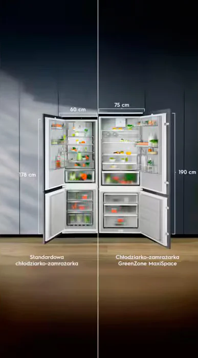 Встраиваемый холодильник Electrolux E7TNGE75S, комбинированный No Frost, Размеры ВxШxГ [мм]: 1884x696x549, сенсорное управление с символьным дисплеем,