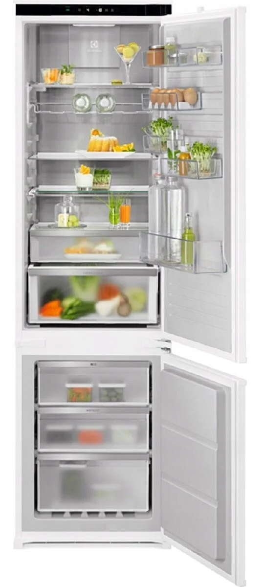 Встраиваемый холодильник Electrolux ENP7TD75S, комбинированный No Frost, Размеры ВxШxГ [мм]: 1884x696x549, сенсорное управление с символьным дисплеем,