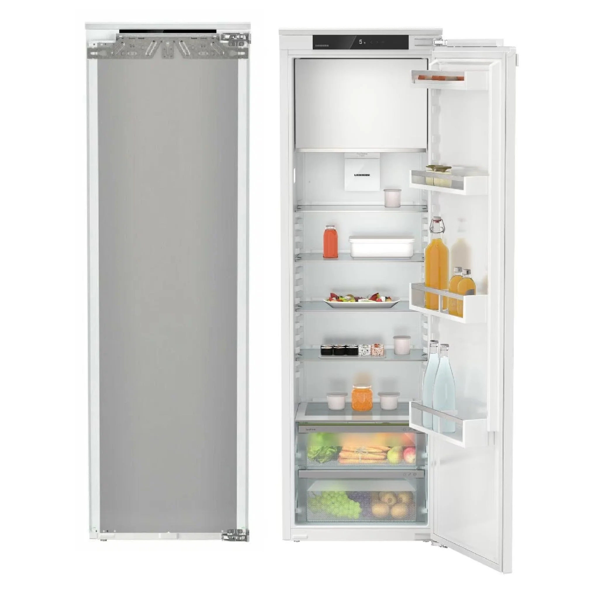 Встраиваемый холодильник Liebherr Pure, высота 86-92 см, door-on-door, с морозильным отделением, сенсорная электроника внутри камеры. Важно: увеличенн