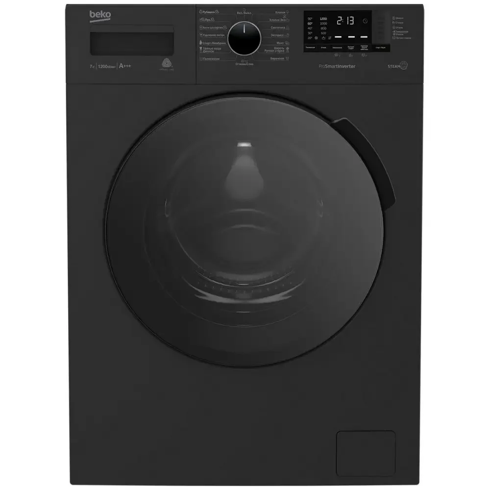 Стиральная машина BEKO WSPE 7612 A черный (пар) 7кг, 1200об/мин, 84х60х45