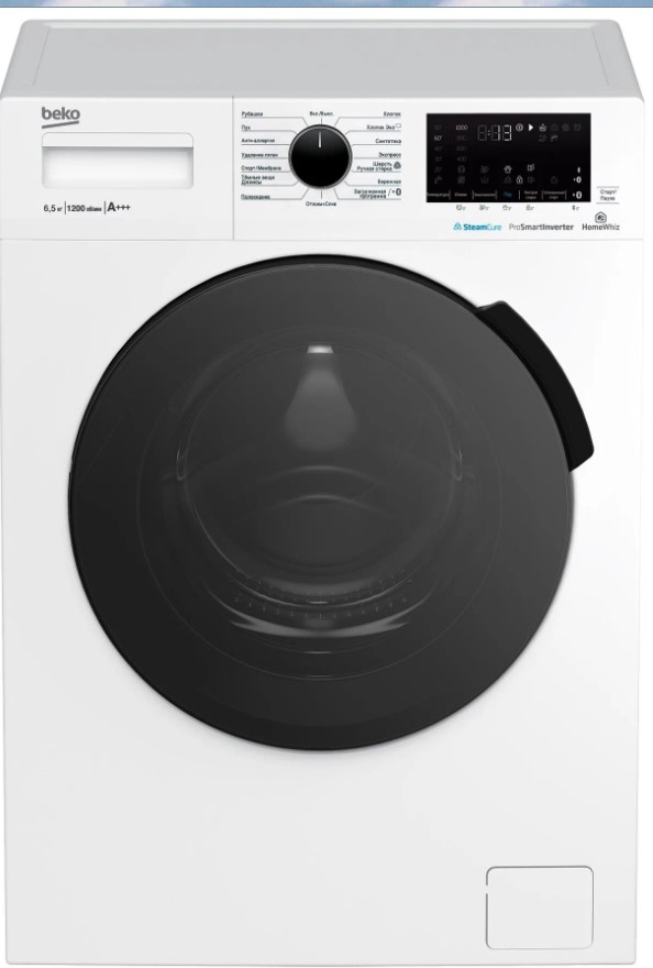 Стиральная машина Beko WSPE6H616W 6,5кг, 1200 об/мин, 59.60х43.90х84 см инвертор пар умный дом