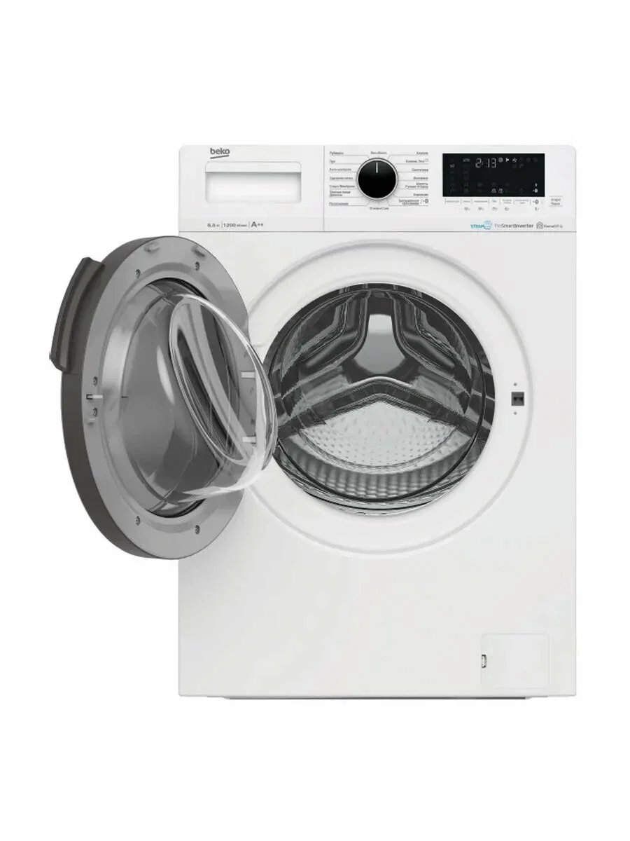 Стиральная машина Beko WSPE6H616W 6,5кг, 1200 об/мин, 59.60х43.90х84 см инвертор пар умный дом