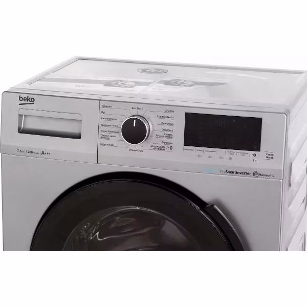 Стиральная машина Beko WSPE7H616S 7.5кг серебро, инвертор,1200 об/мин, 84х48,9х59,6 см умный дом