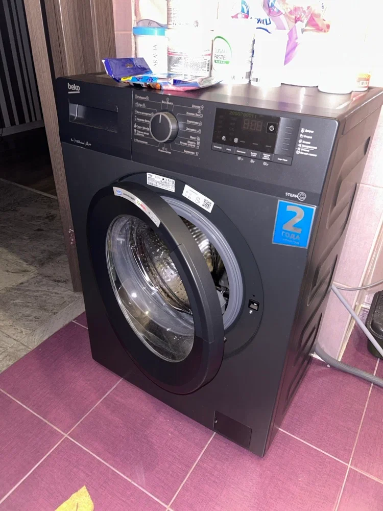 Стиральная машина Beko WSRE6512ZAA 6кг, 1000об/мин, 84*60*41,5 пар, дисплей