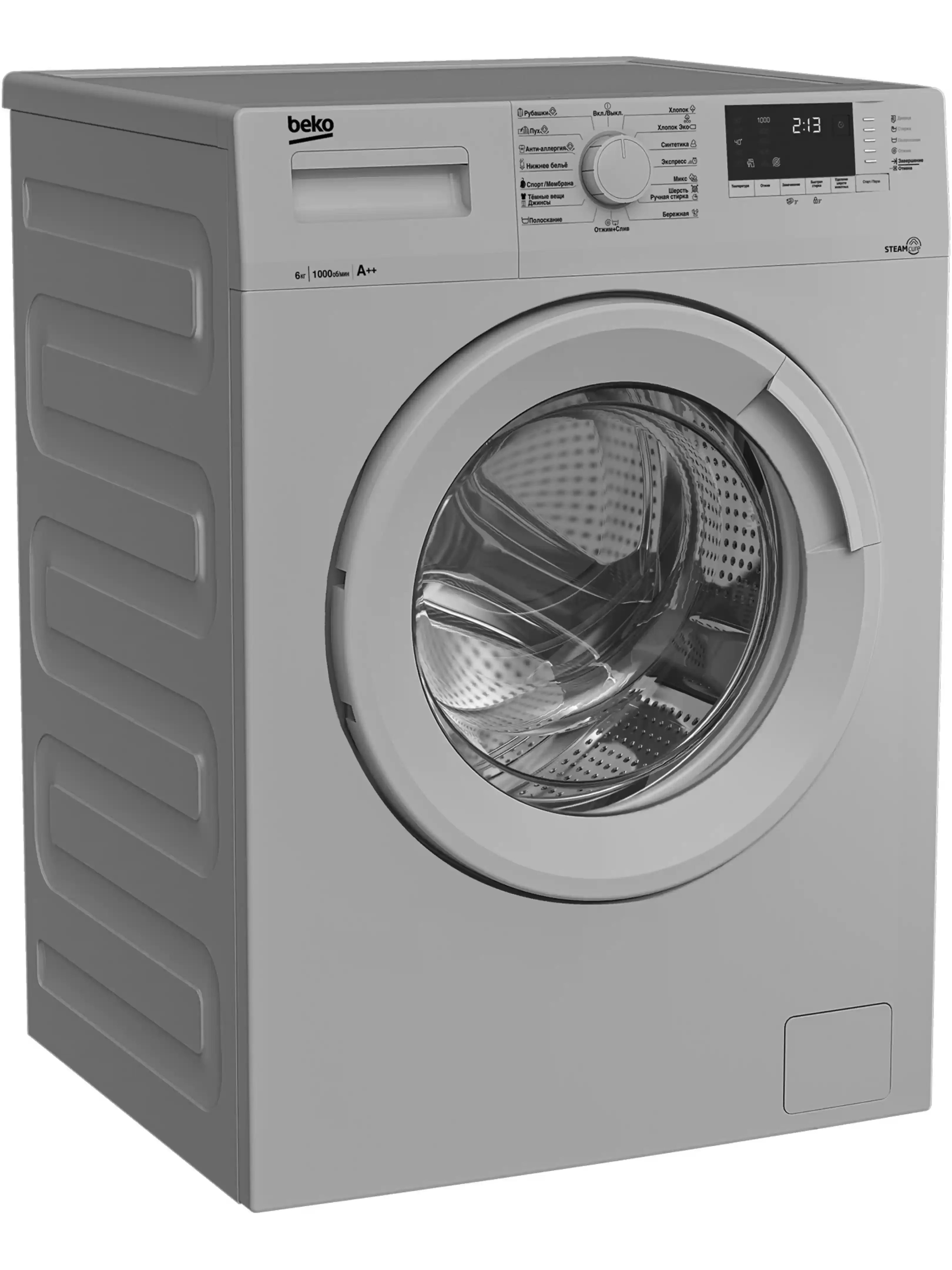 Стиральная машина Beko WSRE6512ZSS 6кг, 1000об/мин, 84*60*41,5 см. дисплей, пар