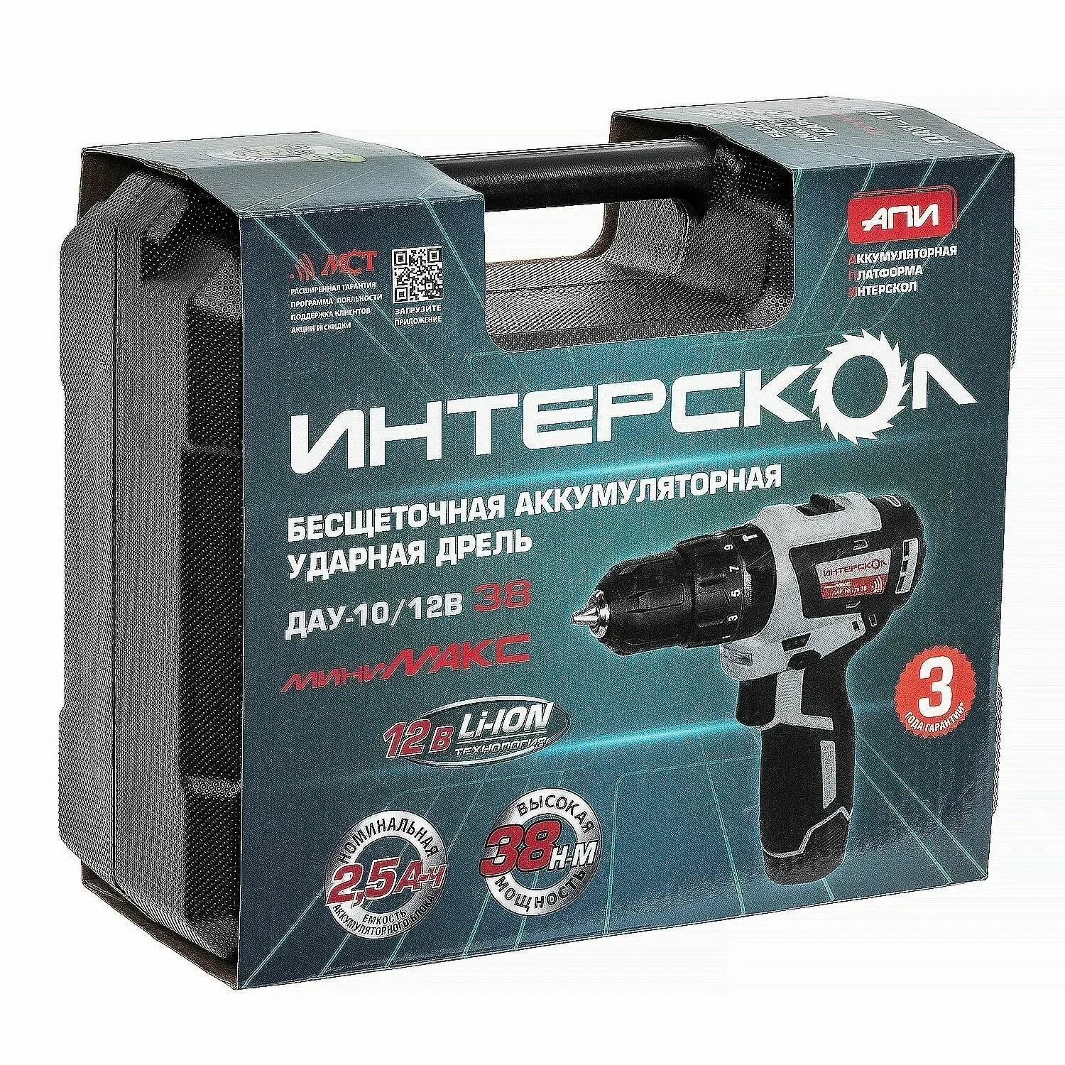 Дрель-шуруповерт Интерскол ДАУ-10/12В аккум. патрон:быстрозажимной (кейс в комплекте) (767.2.2.45)