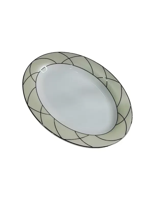 145-441 Овальное блюдо 23см PANDORA CREAM в под.уп.(х30)Костяной фарфор