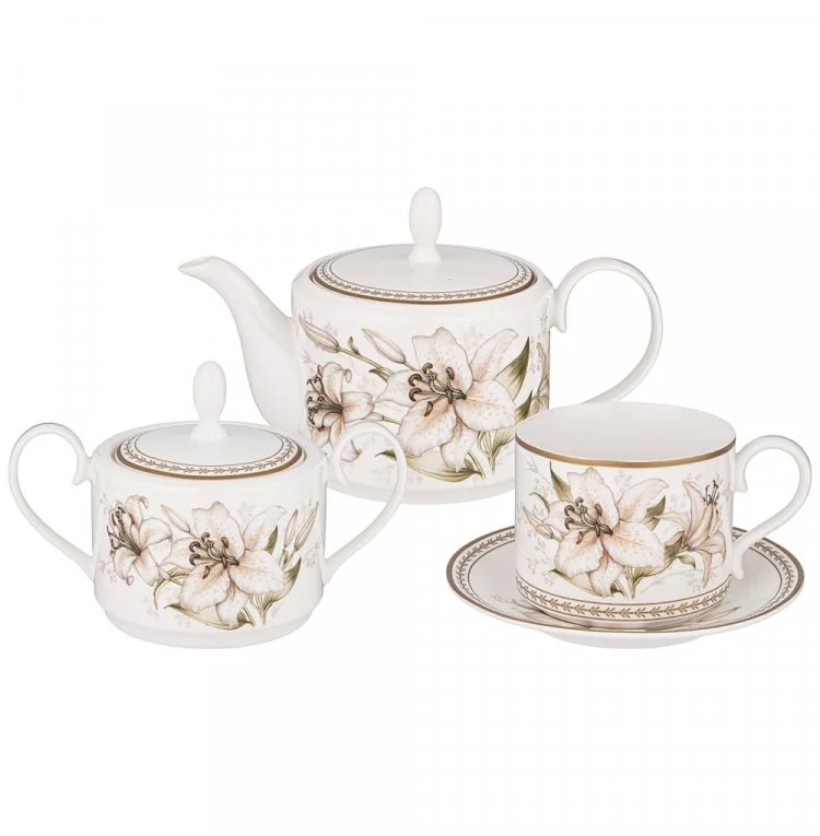 ЧАЙНЫЙ СЕРВИЗ LEFARD "LILIES" НА 6 ПЕР. 14 ПР. 1000/350/300 МЛ (КОР=4НАБ.)