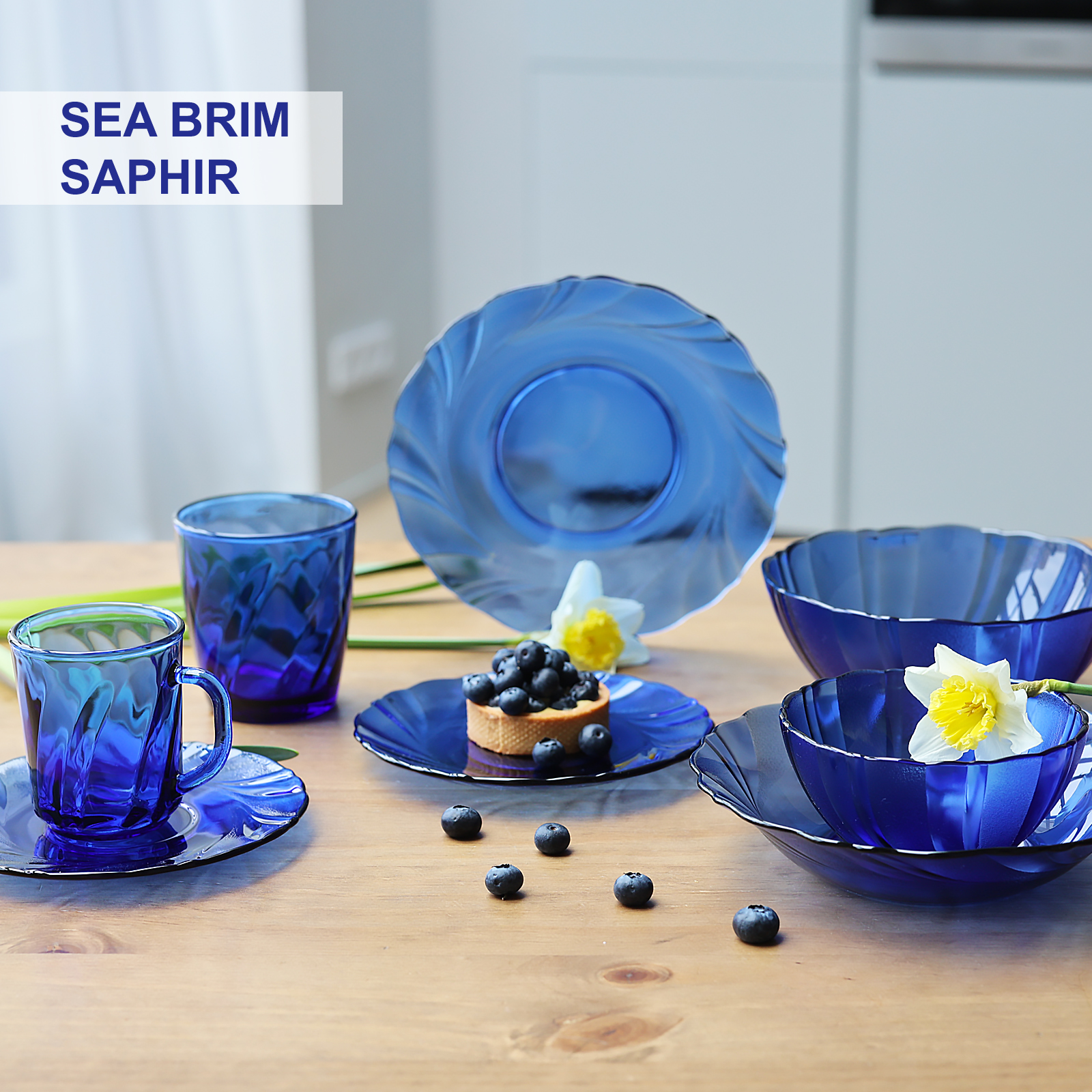SEA BRIM SAPHIR Тарелка стекл 21см плоская