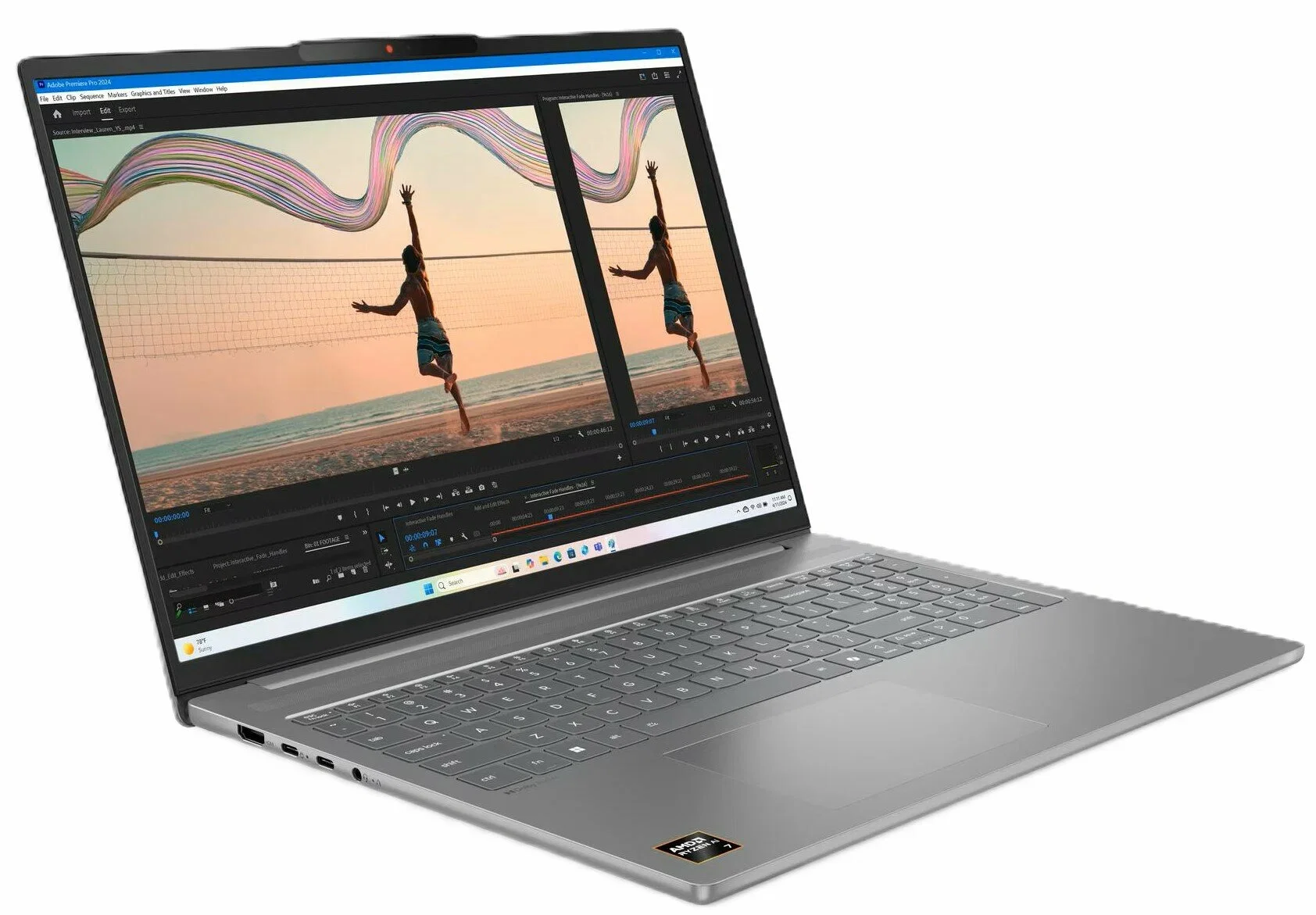 Ноутбук Lenovo IdeaPad Slim 5 16AKP10 16"(2880x1800 OLED)/AMD Ryzen AI 7 350(2Ghz)/16384Mb/512PCISSDGb/noDVD/Int:AMD Radeon 860M/Cam/BT/WiFi/80WHr/war